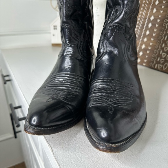**SOLD** Rudel Vintage Black Embroidered Cowboy Western Boots Men's 9, Women's - Picture 4 of 9